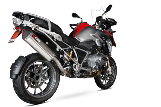 Scorpion RBM69SEO BMW R1200 GS Serket Parallel Slip-On - Brushed Stainless Steel Sleeve | ML Performance UK UK