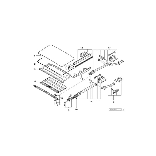 Genuine BMW 54128193164 E39 Trim Panel F Sliding Lifting Roof Cover SANDBEIGE (Inc. 530i, 535i & 523i) | ML Performance UK