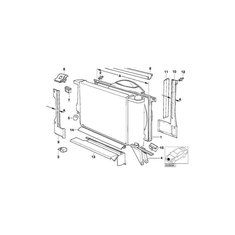 Genuine BMW 17111712495 E34 Covering Right A=30MM (Inc. 518i, 525i & 518g) | ML Performance UK Car Parts