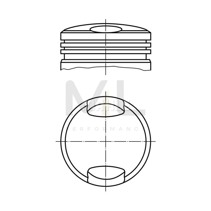 MAHLE ORIGINAL 503 06 00 Piston for PORSCHE 911 Coupe 80,0 mm, with piston rings, without cooling duct | ML Performance Car Parts