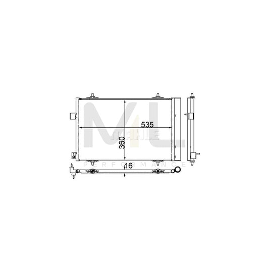 MAHLE ORIGINAL AC 39 000P Air conditioning condenser with dryer, for vehicles with towbar, for tropical climate zones | ML Performance Car Parts