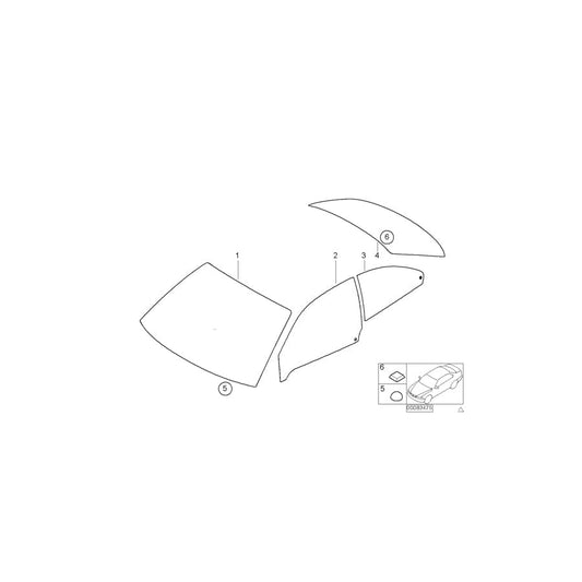 Genuine BMW 51338252453 E46 Side Window, Door, Green, Left (Inc. 318ti, 316ti & 325ti) | ML Performance UK Car Parts