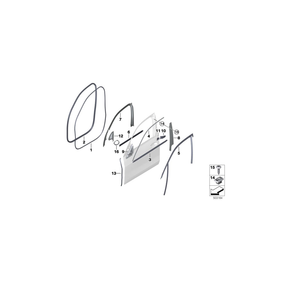 Genuine BMW 51337444098 G05 G07 Trim, Window Frame, Upper, Door Fr Right ALU MATT (Inc. X5 30dX, X7 40iX & X5 40iX) | ML Performance UK