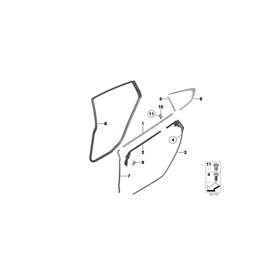 Genuine BMW 51357196418 Cover, Side Window, Right (Inc. 530d 155kW, 550i & 535dX) | ML Performance UK