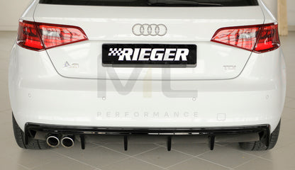 Rieger 00088100 Audi 8V A3 Rear Diffuser 4 | ML Performance UK Car Parts