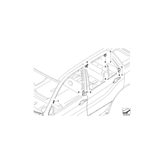 Genuine BMW 51357016596 E53 Sealing, B-Column, Top Right (Inc. X5 4.4i, X5 3.0i & X5 4.6is) | ML Performance UK