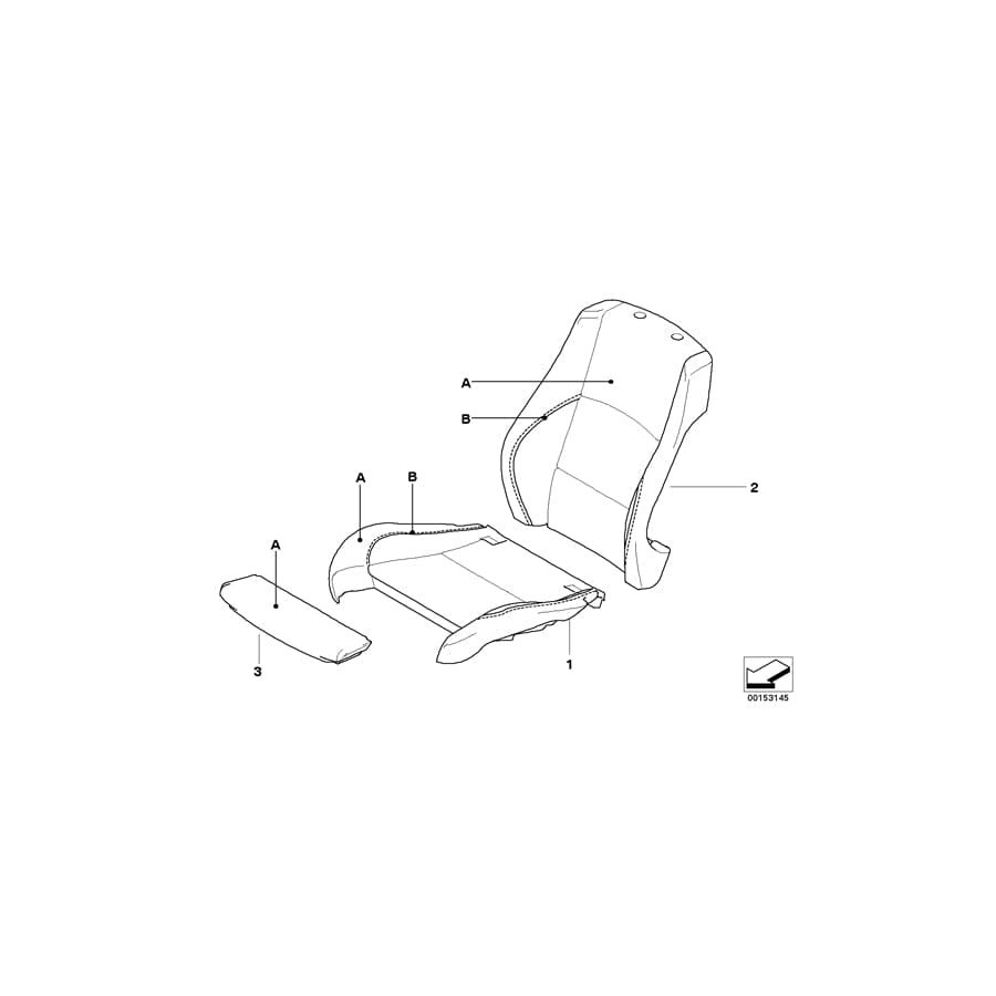 Genuine BMW 52107962317 E90 E91 Cover,Backrest,Sports Seat,Leather Left INDIVIDUAL (Inc. 325i, 325xi & 316d) | ML Performance UK Car Parts