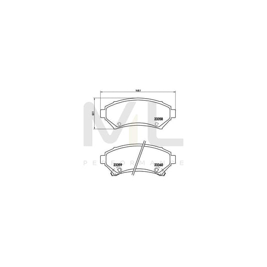 Brembo P 59 028 Brake Pad Set With Acoustic Wear Warning | ML Performance Car Parts