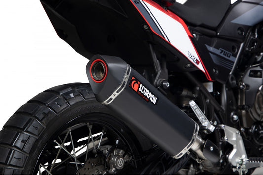 Scorpion RYA114BCER Yamaha Tenere 700 Serket Parallel Slip-On - Black Ceramic Coated Sleeve | ML Performance UK UK