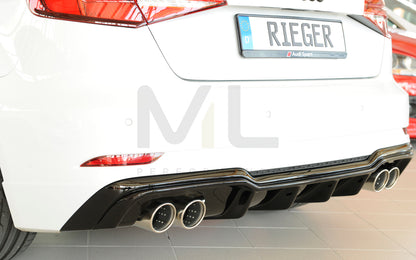 Rieger 00088182 Audi 8V A3 Rear Diffuser 8 | ML Performance UK Car Parts