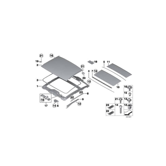 Genuine BMW 54108053563 RR5 F06 F13 Supended Headliner, Front ANTHRAZIT (Inc. 650iX, 640dX & M6) | ML Performance UK Car Parts