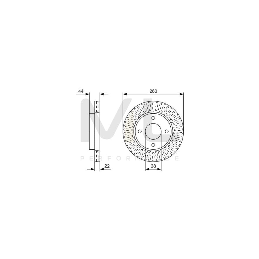 BOSCH 0 986 479 U54 Brake Disc for NISSAN TIIDA Vented, Oiled | ML Performance Car Parts