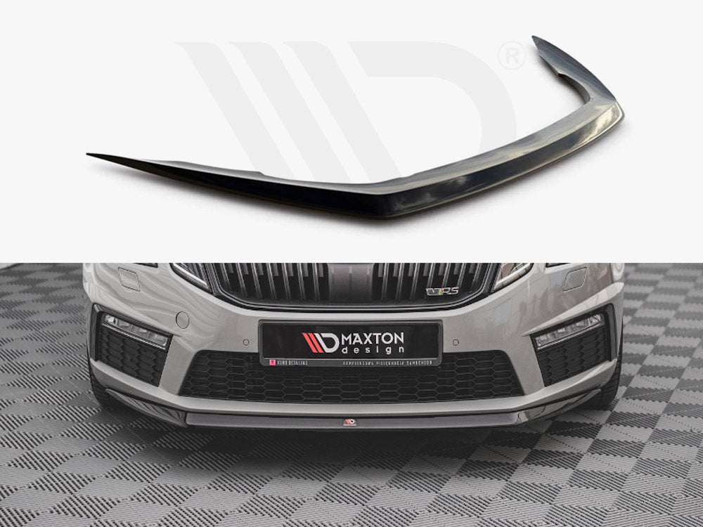 Maxton Design SK-OC-3F-RS-FD1T Front Splitter V.1 Skoda Octavia Rs MK3 Facelift (2016-2019) | ML Performance UK Car Parts