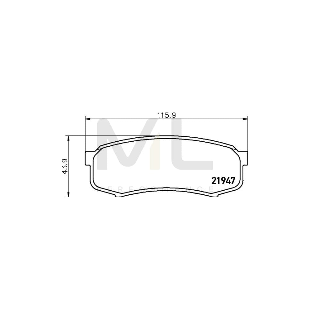 Hella 8DB 355 016-831 Brake Pad Set Not Prepared For Wear Indicator | ML Performance Car Parts
