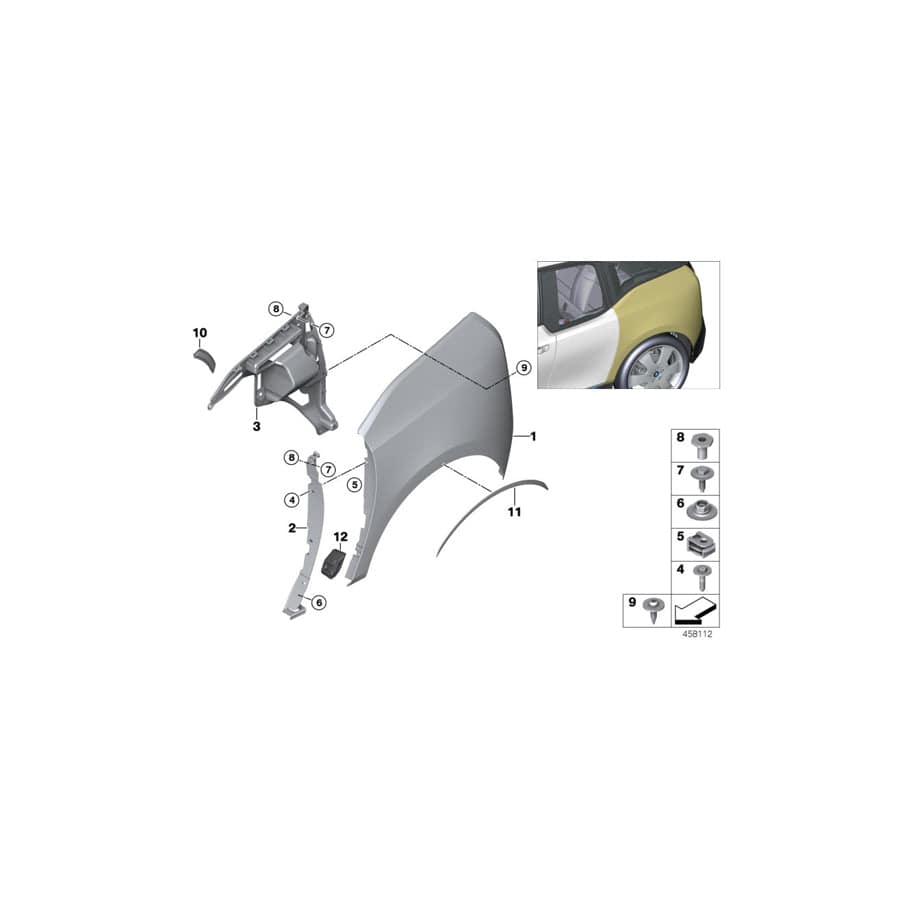 Genuine BMW 51137462327 I01 Left Rear Side Panel (Inc. i3s 120Ah, i3s 94Ah & i3s 120Ah Rex) | ML Performance UK Car Parts