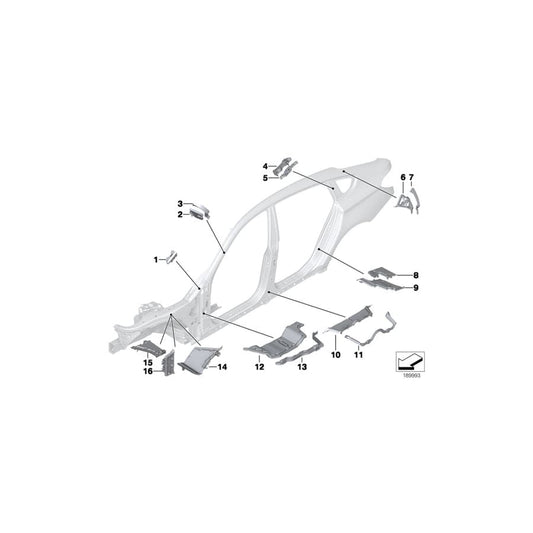 Genuine BMW 41217054433 F07 F07 Molded Part Column C, Exterior (Inc. 550iX, 535d & 535iX) | ML Performance UK Car Parts