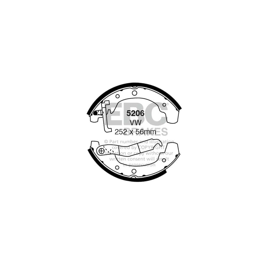 EBC 5206 VW LT Rear Brake Shoes 1 | ML Performance UK Car Parts
