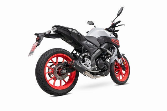 Scorpion PYA119SYSBCER Yamaha MT-125 Euro 5 Red Power Full System - Black Ceramic Coated Sleeve | ML Performance UK UK
