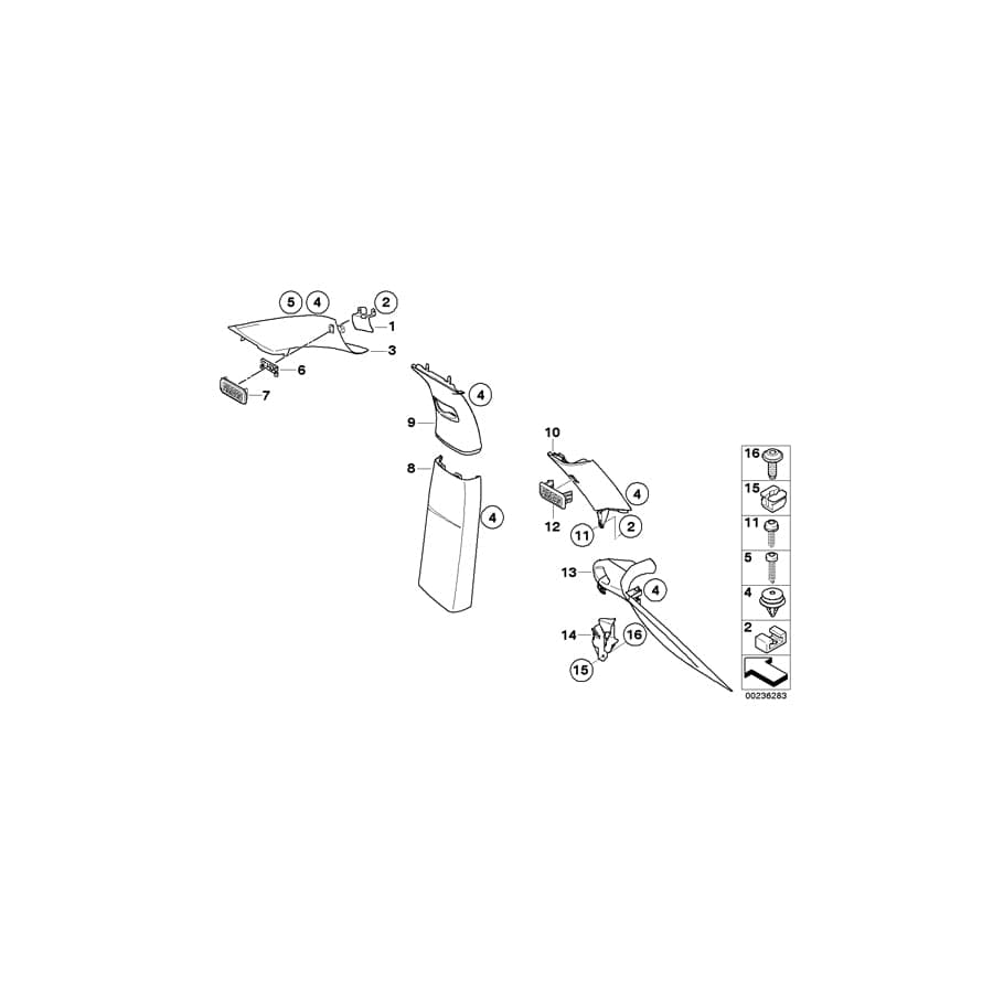 Genuine BMW 51439133660 E71 E72 Cover, Column D, Right GREIGE (Inc. X6 40iX, X6 35iX & Hybrid X6) | ML Performance UK Car Parts