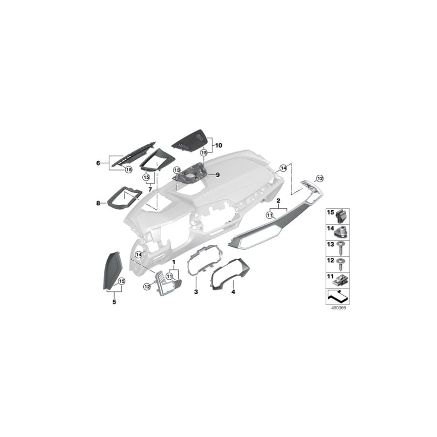 Genuine BMW 51459483023 G07 G05 G06 Cover, Dashboard, Left ELFENBEINWEISS (Inc. X7 40iX, X5 25dX & X6 M50iX) | ML Performance UK Car Parts