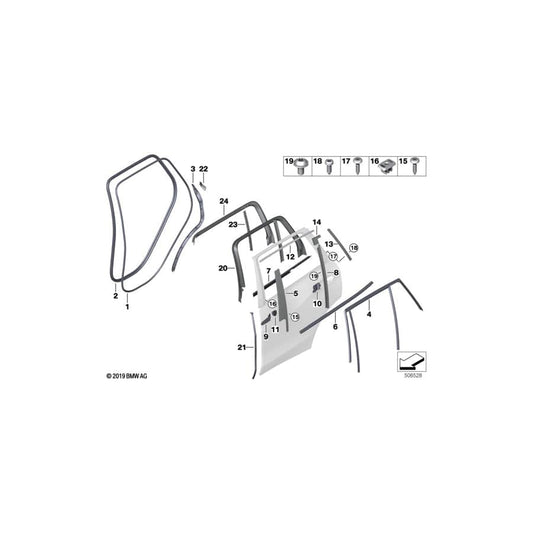 Genuine BMW 51762642786 G05 Seal, C-Pillar, Right (Inc. X5 40i, X5 M50dX & X5 30iX) | ML Performance UK Car Parts