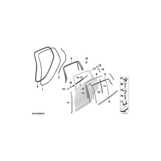 Genuine BMW 51357437783 G06 Window Well Seal, Inner, Door, Rear Lft (Inc. X6 30dX, X6 40i & X6 M50dX) | ML Performance UK