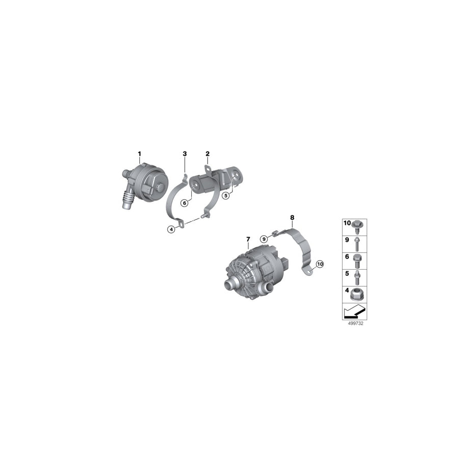 Genuine BMW 11517935182 G11 G20 G01 Bracket For Coolant Pump, Electric (Inc. 745LeX, 745e & X5 45eX) | ML Performance UK Car Parts