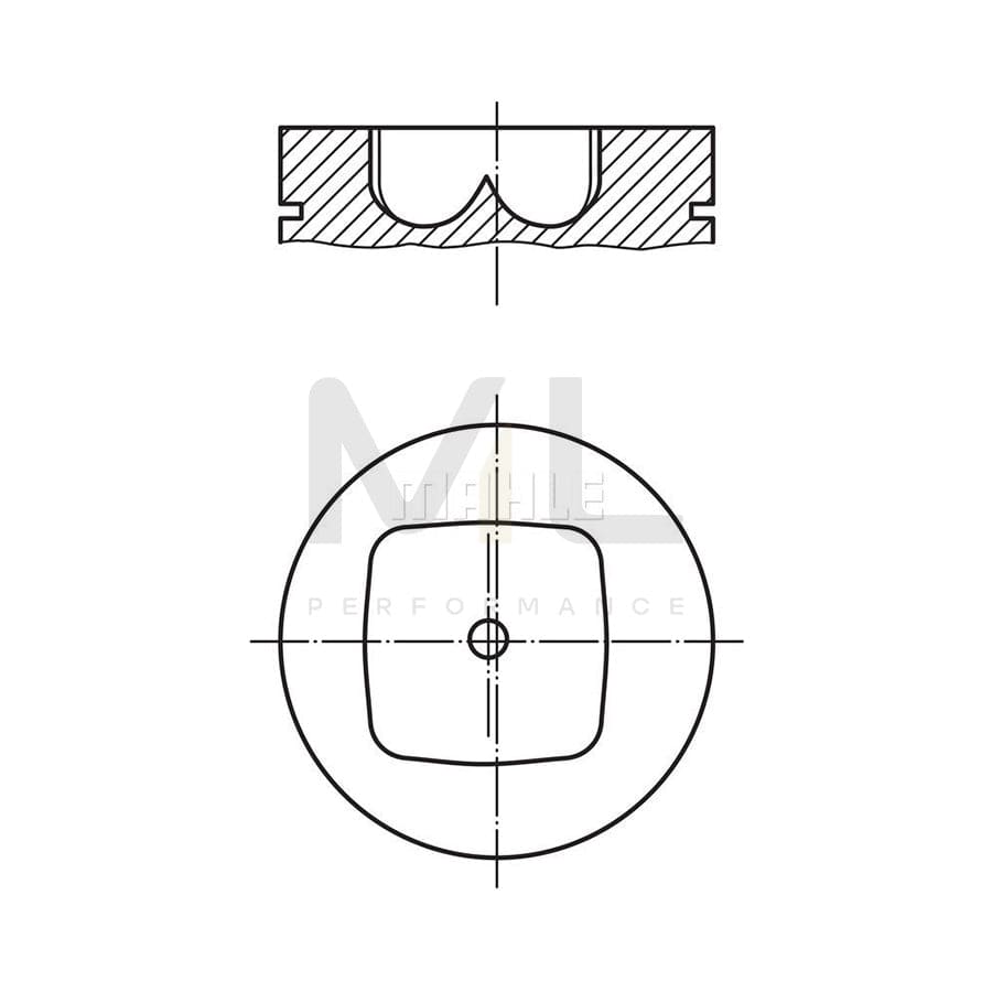 MAHLE ORIGINAL 043 80 00 Piston 100,0 mm, with piston ring carrier, without cooling duct | ML Performance Car Parts