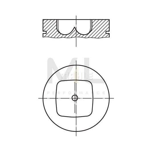 MAHLE ORIGINAL 043 80 00 Piston 100,0 mm, with piston ring carrier, without cooling duct | ML Performance Car Parts