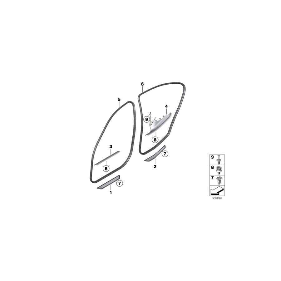 Genuine BMW 51477312313 F34 F34 Cover Molding, Sill, Inner Rear Left OYSTER (Inc. 340iX, 330d & 330dX) | ML Performance UK Car Parts