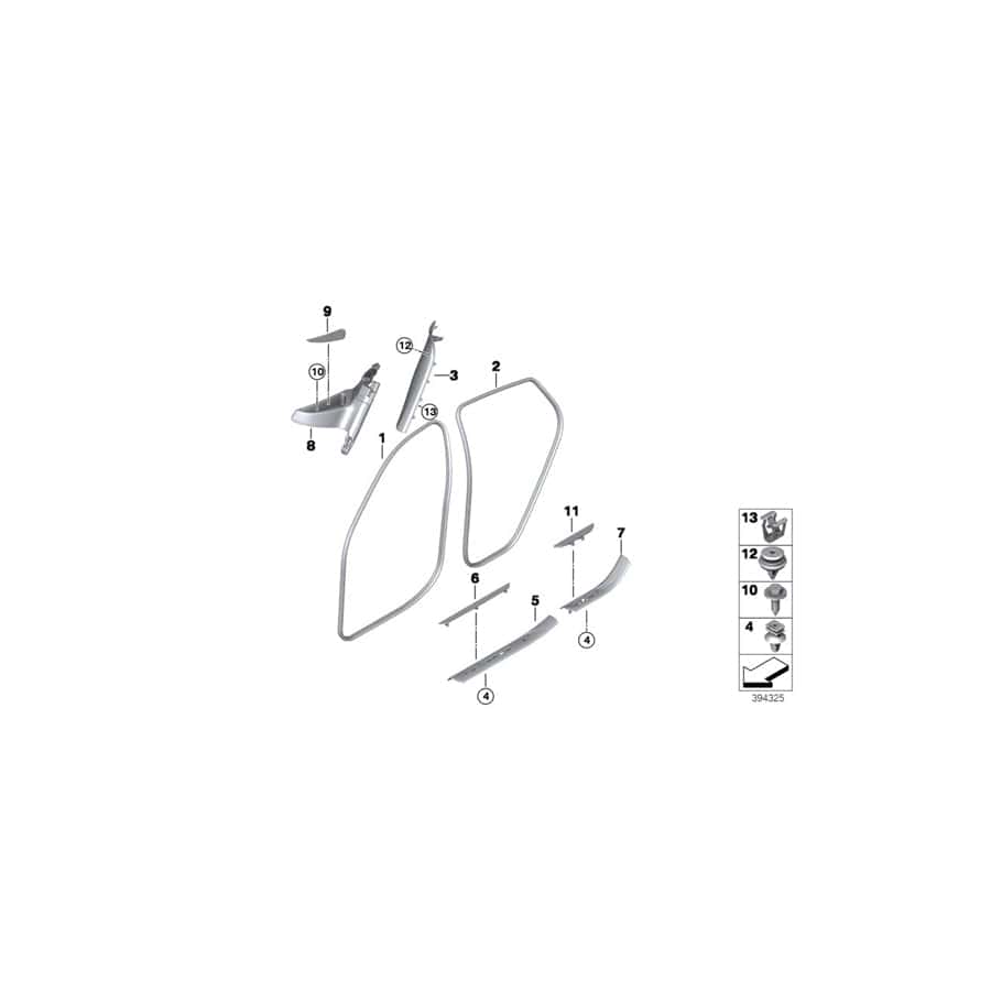 Genuine BMW 51478063243 M Cover, Column C, Bottom Left SCHWARZ (Inc.  & X6 M) | ML Performance UK Car Parts