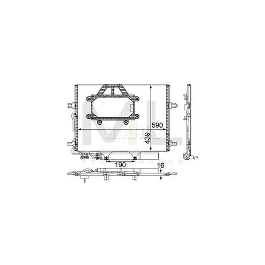 MAHLE ORIGINAL AC 453 000P Air conditioning condenser with bolted-on plate, with dryer | ML Performance Car Parts