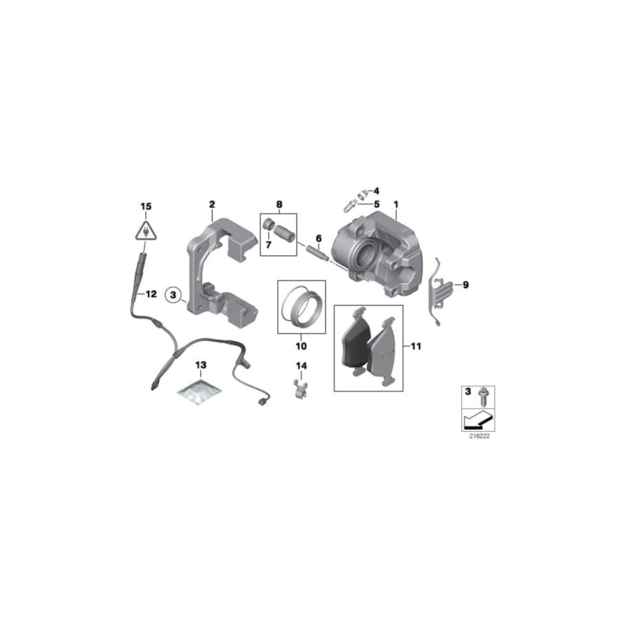 Genuine BMW 34116788431 F16 E70 E72 Caliper Housing Left (Inc. X5 50iX 4.4, X6 50iX & Hybrid X6) | ML Performance UK Car Parts