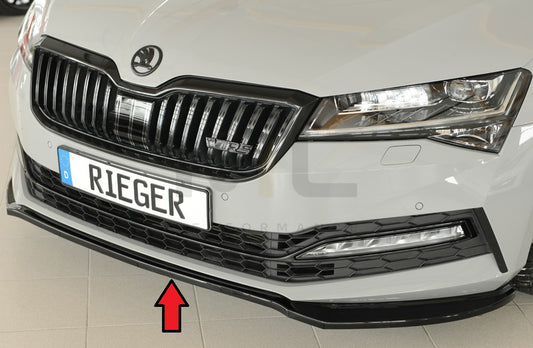 Rieger 00088175 Skoda 3T 3V Superb III Front Splitter 1 | ML Performance UK Car Parts
