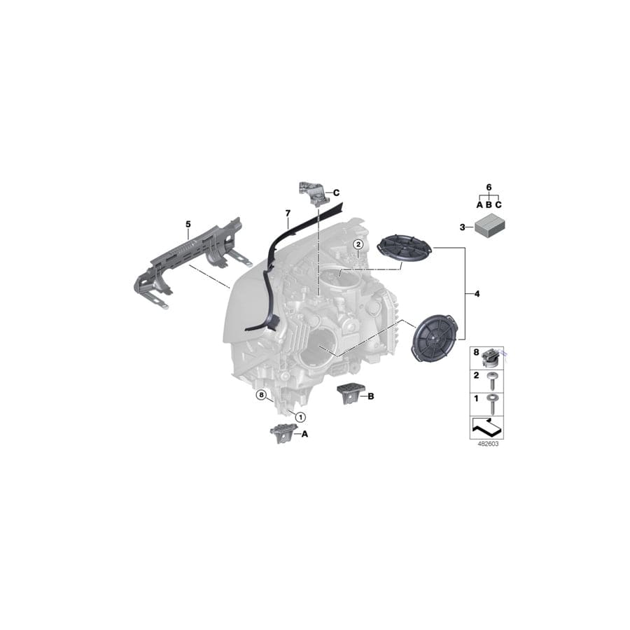 Genuine BMW 63118491783 G32 Repair Kit, Left Headlight (Inc. 630i, 620dX & 640dX) | ML Performance UK Car Parts