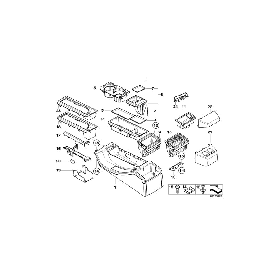 Genuine BMW 51167000481 E46 Insert For Telephone Console GRAU (Inc. 316i, 328i & 330Ci) | ML Performance UK Car Parts
