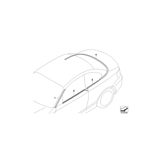 Genuine BMW 51377165002 E88 Outer Weatherstrip, Right ALU MATT (Inc. 118d, 120d & 123d) | ML Performance UK