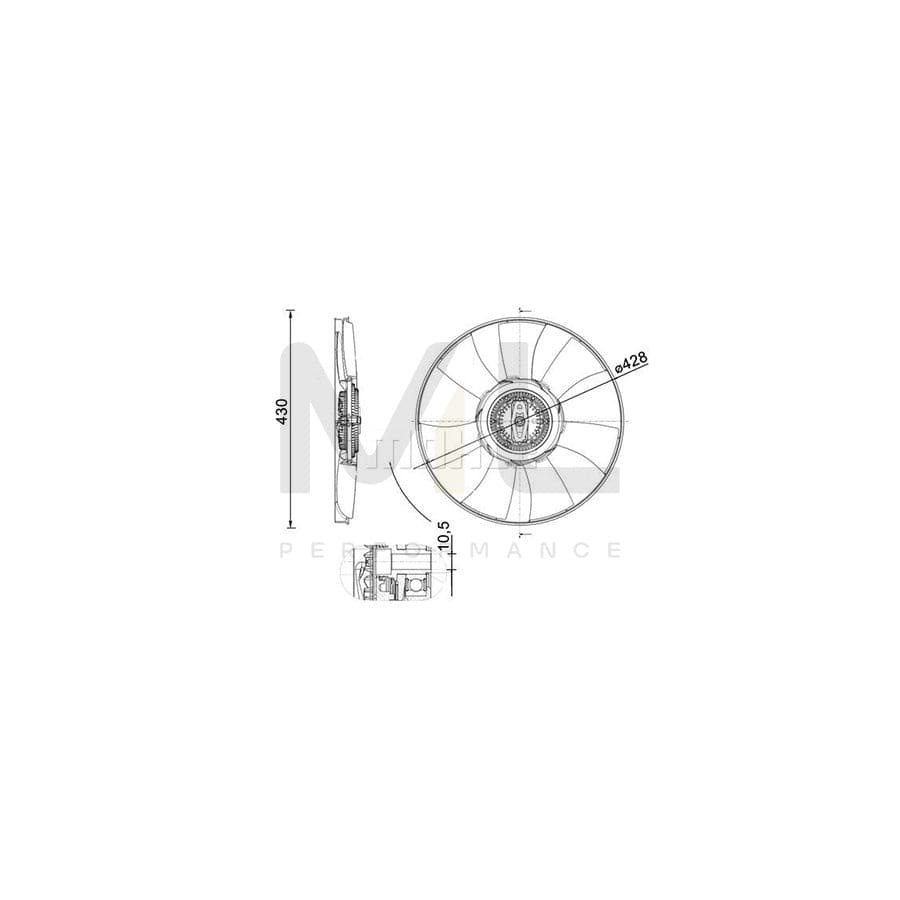 MAHLE ORIGINAL CFF 529 000P Fan, radiator for VW CRAFTER ???: 428mm | ML Performance Car Parts