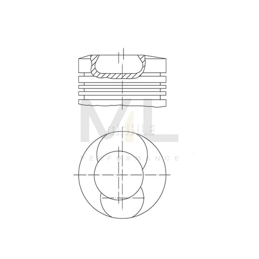 MAHLE ORIGINAL 101 81 00 Piston 125,0 mm, with piston ring carrier, without cooling duct | ML Performance Car Parts