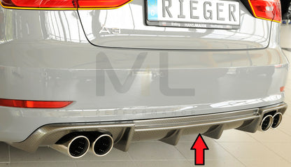 Rieger 00099368 Audi 8V A3 Rear Diffuser 1 | ML Performance UK Car Parts