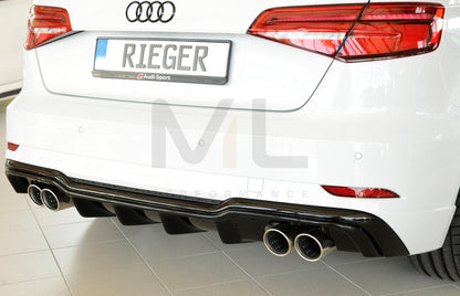 Rieger 00088182 Audi 8V A3 Rear Diffuser 2 | ML Performance UK Car Parts