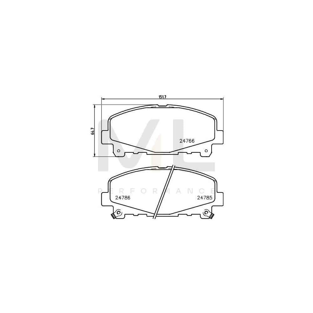 Hella 8DB 355 013-881 Brake Pad Set For Honda Accord With Acoustic Wear Warning | ML Performance Car Parts