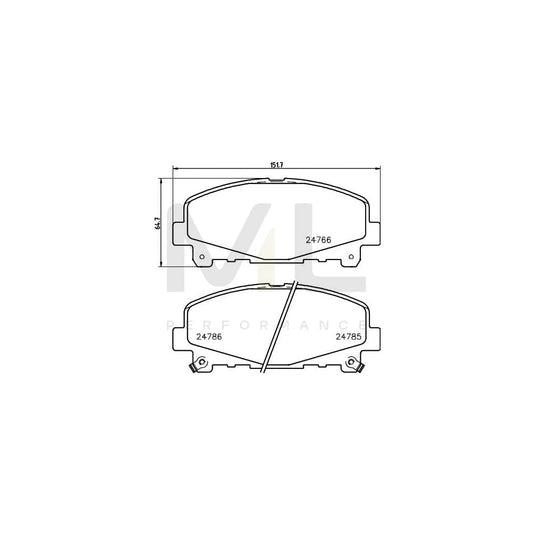 Hella 8DB 355 013-881 Brake Pad Set For Honda Accord With Acoustic Wear Warning | ML Performance Car Parts