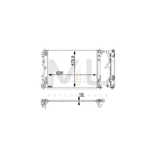 MAHLE ORIGINAL CR 1971 000P Engine radiator Brazed cooling fins, Automatic Transmission | ML Performance Car Parts