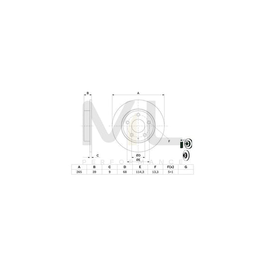 BOSCH 0 986 479 E54 Brake Disc Solid, Coated | ML Performance Car Parts