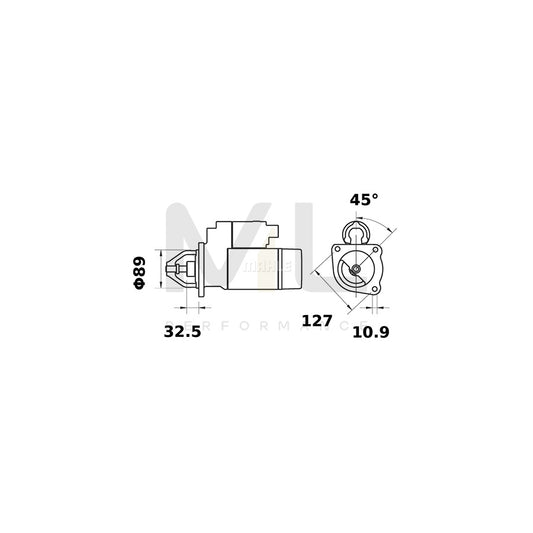 MAHLE ORIGINAL MS 57 Starter motor 12V 1,1kW, Teeth Quant.: 9 | ML Performance Car Parts