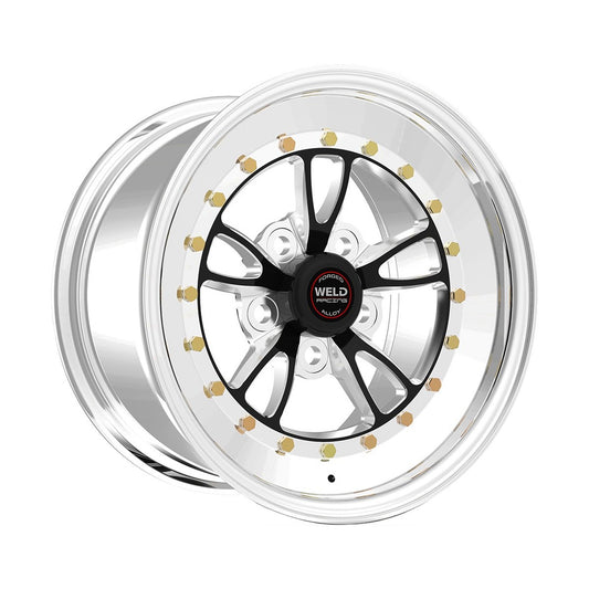 Weld 793B-510210 Full Throttle Wheel 15x10 5x4.5 ET0 BS5.5 Black Center - Polished Shell