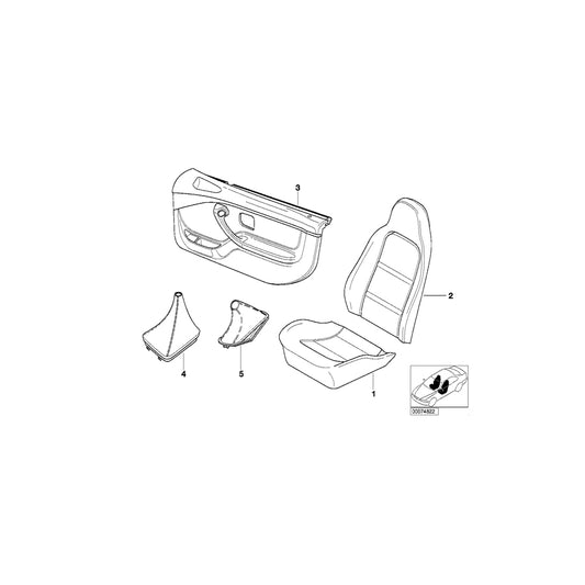 Genuine BMW 51412496760 E36 Door Lining Leather Right Q6IM IMOLAROT (Inc. Z3 M, Z3 1.8 & Z3 2.0) | ML Performance UK