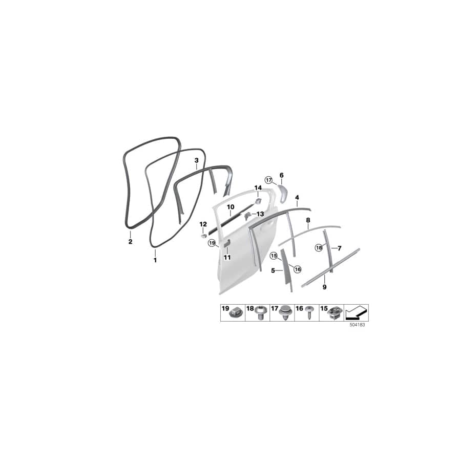 Genuine BMW 51437465141 G20 Trim Window Guide Rail Rear Left BLACK (Inc. M340i, 320i & 320i 1.6) | ML Performance UK Car Parts