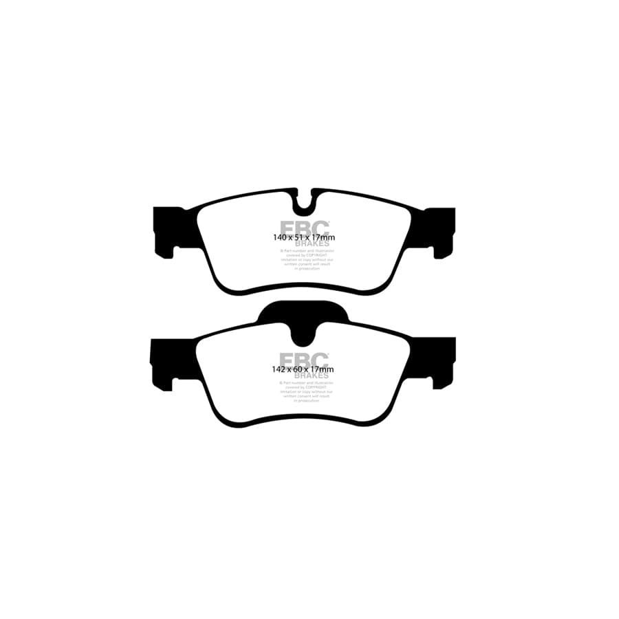 EBC PD01KR512 Mercedes-Benz W251 Greenstuff Rear Brake Pad & Plain Disc Kit - ATE Caliper 2 | ML Performance UK Car Parts